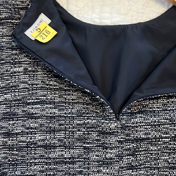 J.Crew Factory Tweed Short Sleeve Top Navy and White - Picture 4 of 9